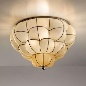 SIRU - Plafondlamp POUFF 3xE27/60W/230V chroom/beige Venetiaans glas