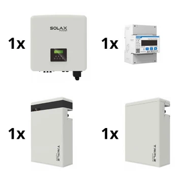 Solar kit: 10kW SOLAX omvormer 3f + 11,6 kWh TRIPLE Power batterij + electrometer 3f