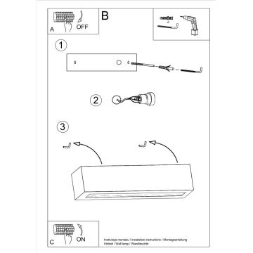 Wandlamp VEGA 1xE27/60W/230V wit