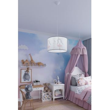 Kinder hanglamp aan een koord PRINCESS 1xE27/15W/230V diameter 30 cm prinses