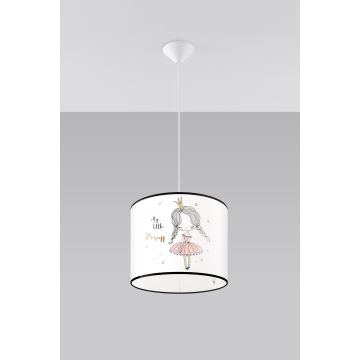 Kinder hanglamp aan een koord PRINCESS 1xE27/15W/230V diameter 30 cm prinses