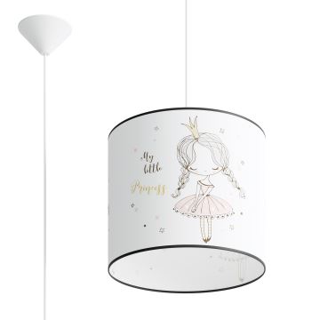 Kinder hanglamp aan een koord PRINCESS 1xE27/15W/230V diameter 30 cm prinses