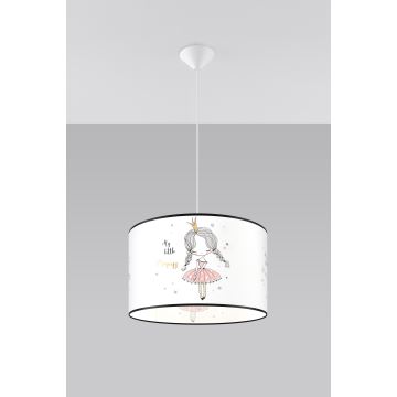 Kinder hanglamp aan een koord PRINCESS 1xE27/15W/230V diameter 40 cm prinses