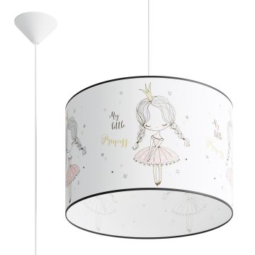 Kinder hanglamp aan een koord PRINCESS 1xE27/15W/230V diameter 40 cm prinses