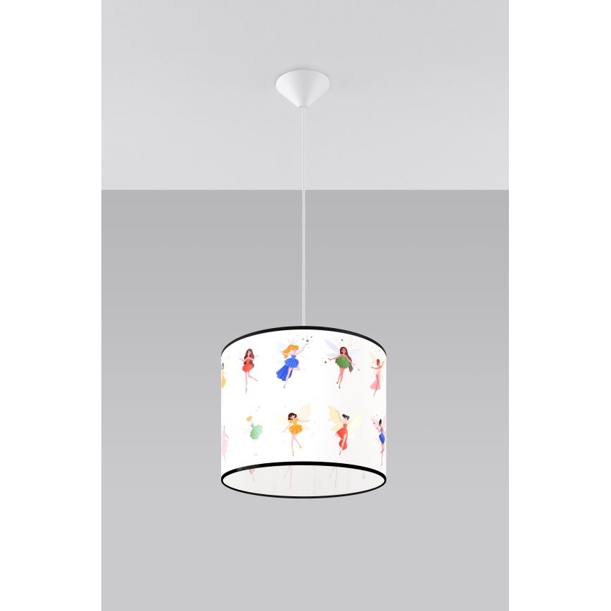 Kinder hanglamp aan een koord FAIRY 1xE27/15W/230V diameter 30 cm fee