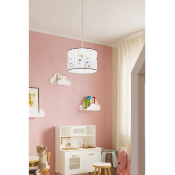 Kinder hanglamp aan een koord OWLS 1xE27/15W/230V diameter 40 cm uilen