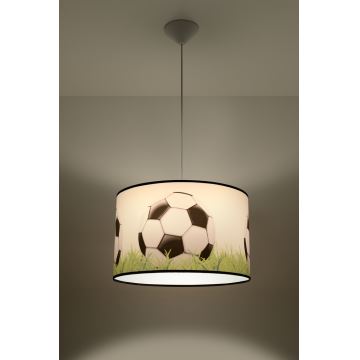 Kinder hanglamp aan een koord FOOTBALL 1xE27/15W/230V diameter 40 cm voetbal