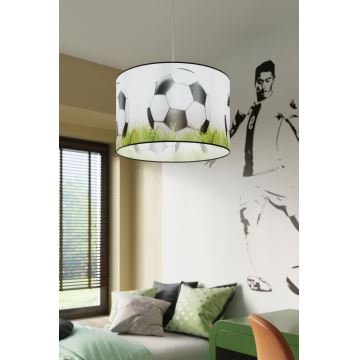 Kinder hanglamp aan een koord FOOTBALL 1xE27/15W/230V diameter 40 cm voetbal