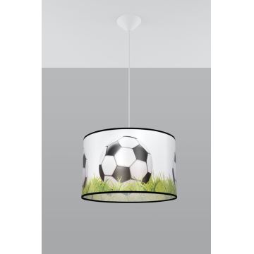 Kinder hanglamp aan een koord FOOTBALL 1xE27/15W/230V diameter 40 cm voetbal