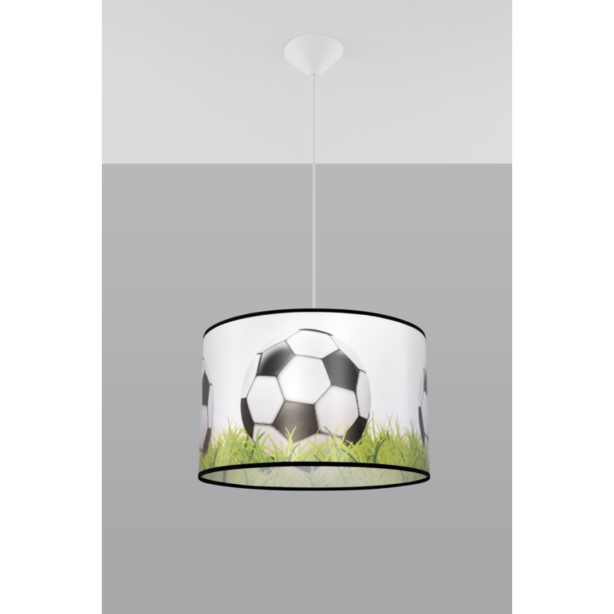 Kinder hanglamp aan een koord FOOTBALL 1xE27/15W/230V diameter 40 cm voetbal