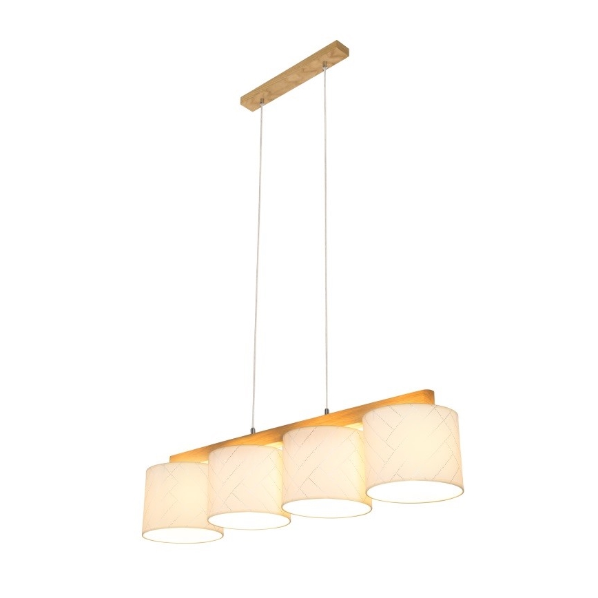 Hanglamp aan een koord PUNTO 4xE27/25W/230V eiken - FSC-gecertificeerd