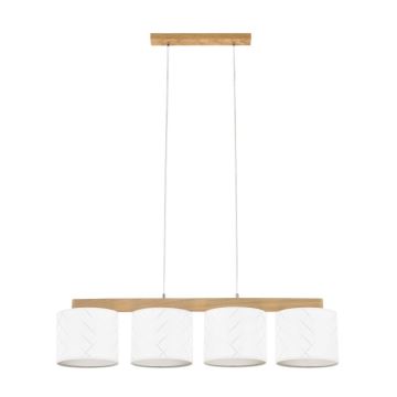 Hanglamp aan een koord PUNTO 4xE27/25W/230V eiken - FSC-gecertificeerd