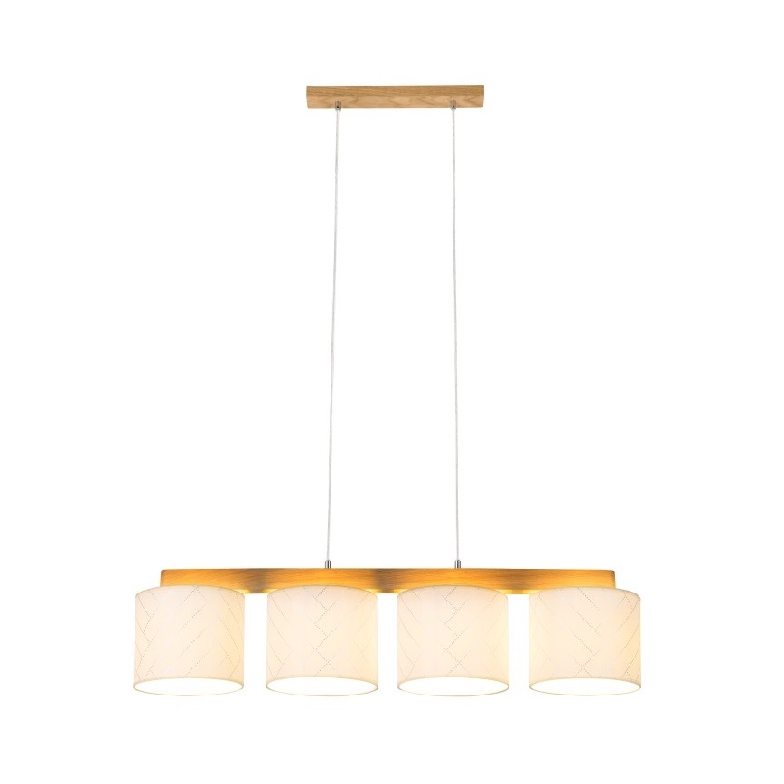 Hanglamp aan een koord PUNTO 4xE27/25W/230V eiken - FSC-gecertificeerd