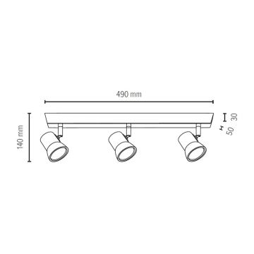 LED spot VENLA 3xGU10/5W/230V - FSC-gecertificeerd