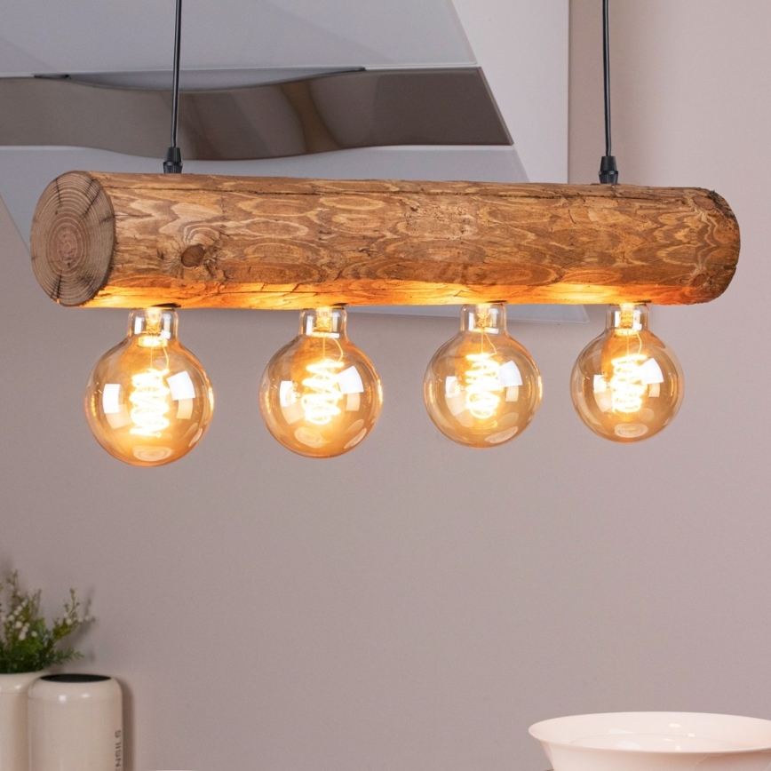 Hanglamp aan koord TRABO 4xE27/60W/230V - FSC-gecertificeerd