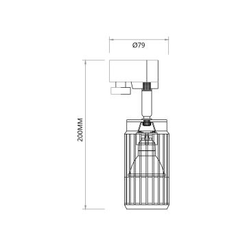 Spot VERTICAL voor een rail systeem 1xGU10/8W/230V zwart