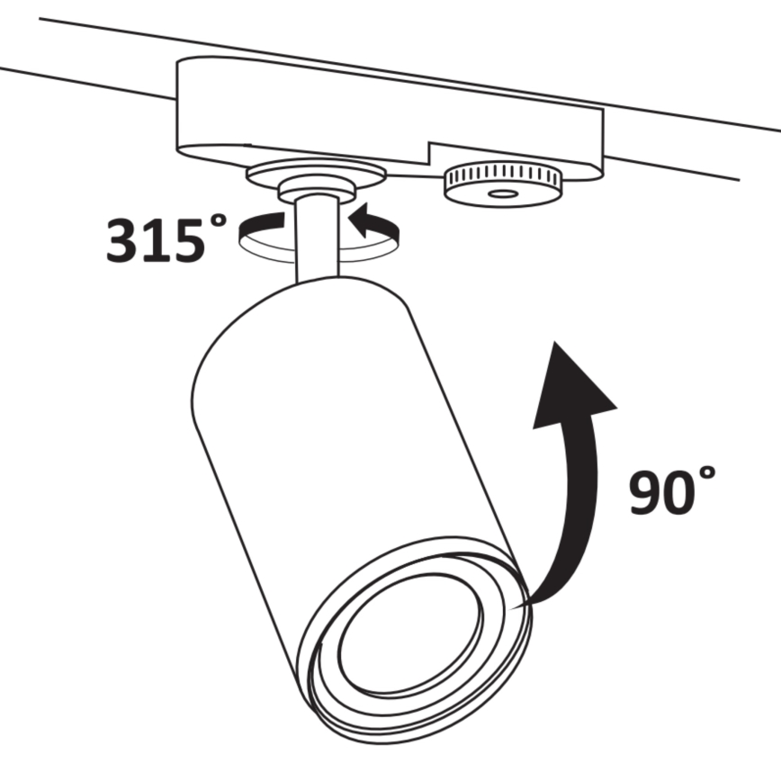 Spot voor een rail Systeem PARIJS 1xGU10/10W/230V wit