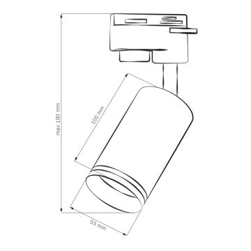 Spot voor een rail Systeem PARIJS 1xGU10/10W/230V wit