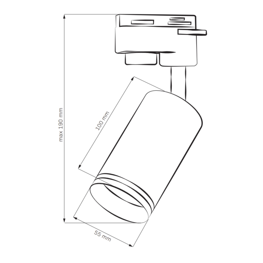 Spot voor een rail Systeem PARIJS 1xGU10/10W/230V wit