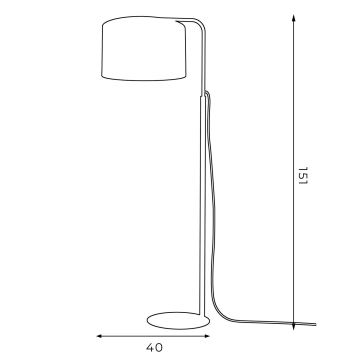 Staande lamp ARDEN 1xE27/60W/230V wit/gouden