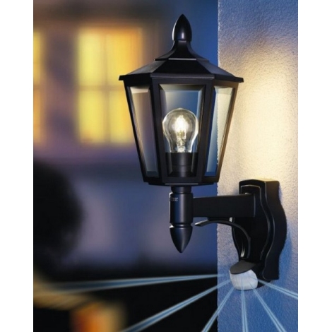 - Wandlamp voor buiten met bewegingssensor L 15 1xE27/60W/230V IP44 Lampenmanie