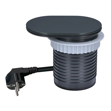 Stekkerdoos voor tafelblad 1x230V + USB-A + USB-C zwart