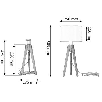 Tafellamp ALBA 1xE27/60W/230V crème/grenen