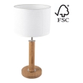 Tafellamp BENITA 1xE27/60W/230V 48 cm wit/eiken – FSC gecertificeerd