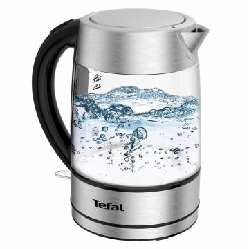 Tefal - Ketel GLASS 1,7 l  2200W/230V chroom