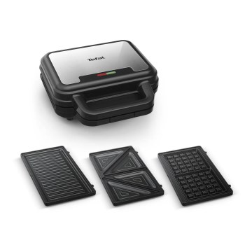 Tefal - Sandwich maker ULTRA COMPACT 3in1 700W/230V zwart/chroom