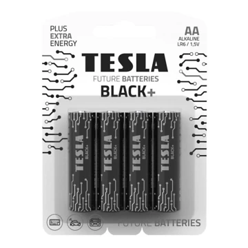 Tesla Batteries - 4 st. Alkaline batterij AA BLACK+ 1,5V 2800 mAh