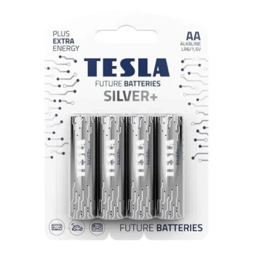 Tesla Batteries - 4 st. Alkaline batterij AA SILVER+ 1,5V 2900 mAh