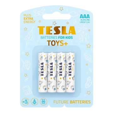 Tesla Batteries - 4 st. Alkaline batterij AAA TOYS+ 1,5V 1300 mAh