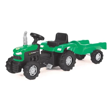 Traptractor met wagen zwart/groen