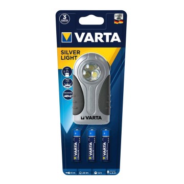 Varta 16647101421 - Zilveren LED Handzaklamp  3xAAA