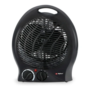 Ventilator met een verwarmingselement 1000/2000W/230V zwart