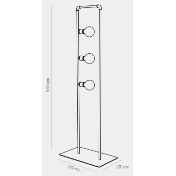 Vloerlamp HYDRIA 3xE27/60W/230V zwart