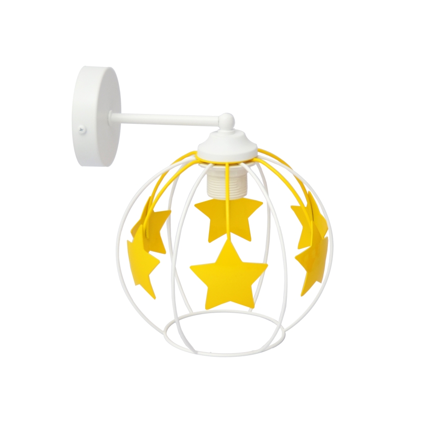 Wand lamp voor kinderen STARS 1xE27/15W/230V geel/wit