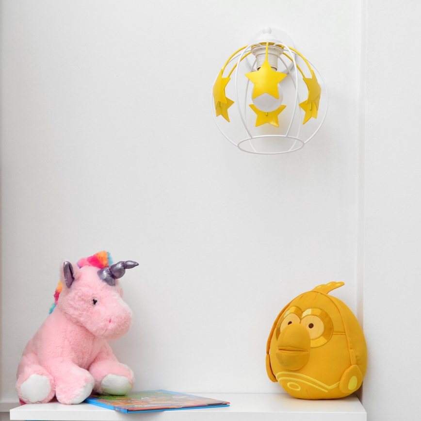 Wand lamp voor kinderen STARS 1xE27/15W/230V geel/wit