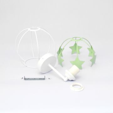 Wand lamp voor kinderen STARS 1xE27/15W/230V groen/wit