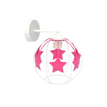 Wand lamp voor kinderen STARS 1xE27/15W/230V roze/wit