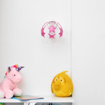 Wand lamp voor kinderen STARS 1xE27/15W/230V roze/wit