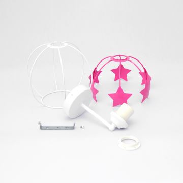 Wand lamp voor kinderen STARS 1xE27/15W/230V roze/wit