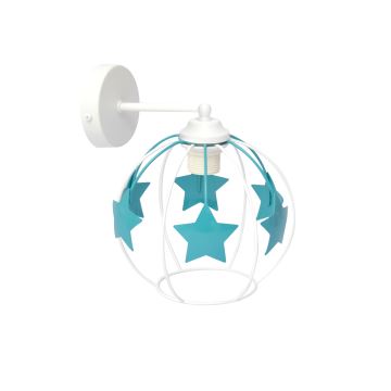 Wand lamp voor kinderen STARS 1xE27/15W/230V turquoise/wit