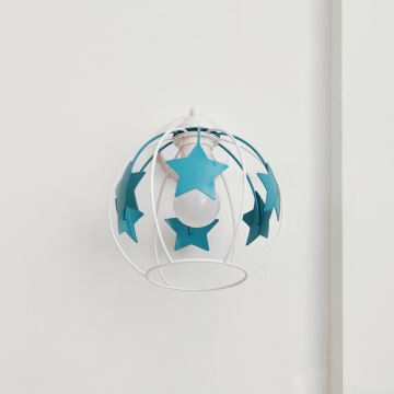 Wand lamp voor kinderen STARS 1xE27/15W/230V turquoise/wit