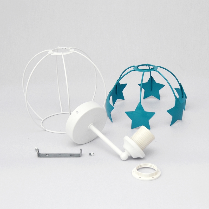 Wand lamp voor kinderen STARS 1xE27/15W/230V turquoise/wit