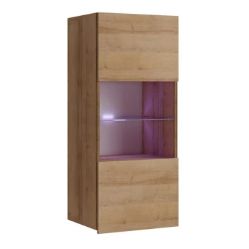 wandkast met LED-verlichting PAVO 117x45 cm bruin