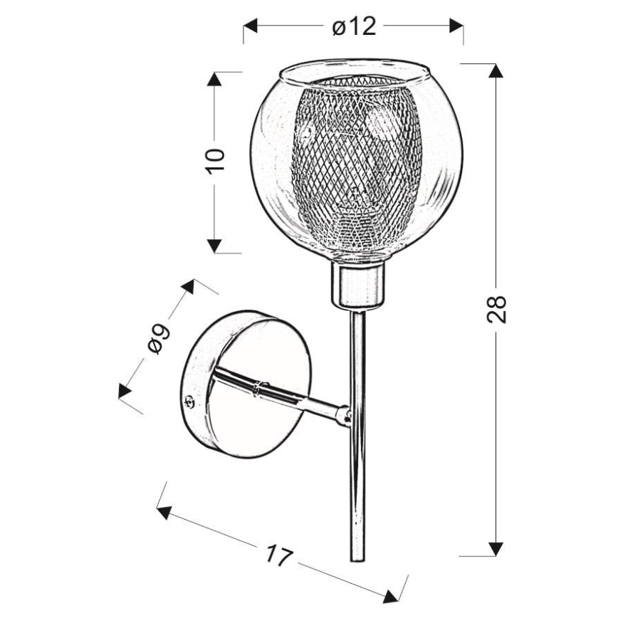 Wandlamp OZZO 1xE14/40W/230V