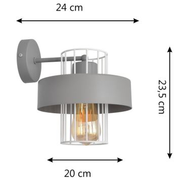 Wandlamp VOLTA 1xE27/60W/230V grijs