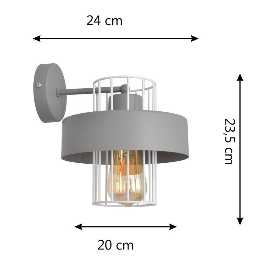 Wandlamp VOLTA 1xE27/60W/230V grijs